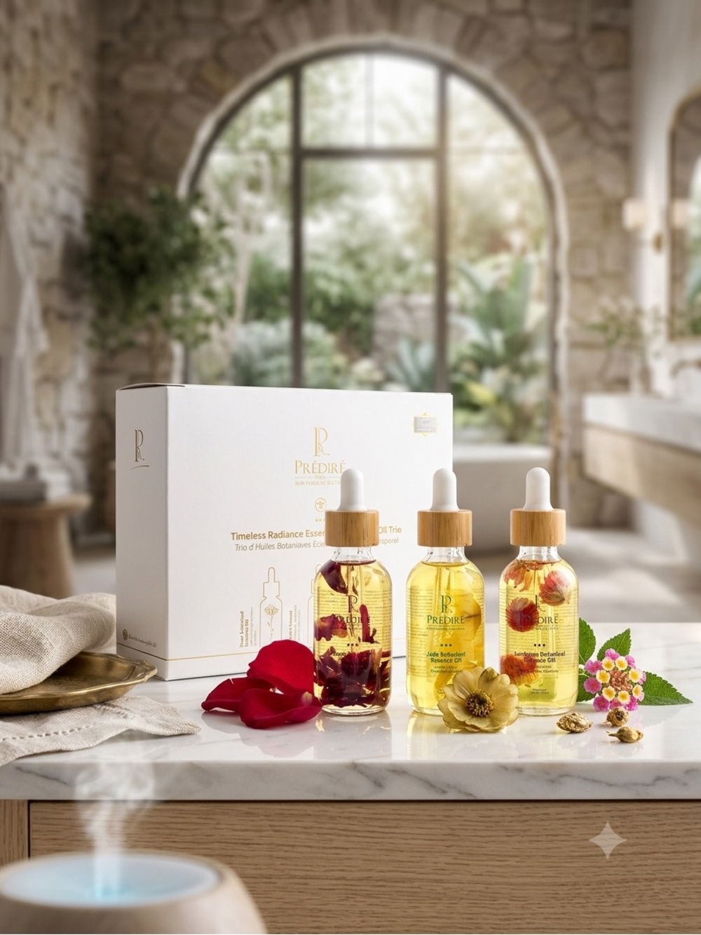 Predire Botanical Radiance Essential Oil Trio Rose, Jade & Tanthana- Retail $700